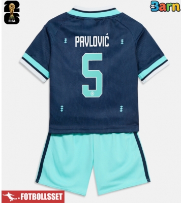 Tyskland Aleksandar Pavlovic #5 Bortatröja Barn VM 2026 Kortärmad (+ Korta byxor)
